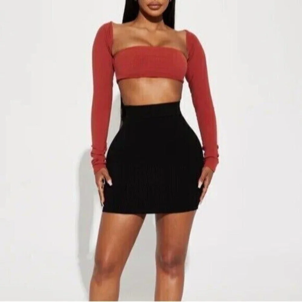 Terracotta Cropped Top‎ Sweater Size M RefN14